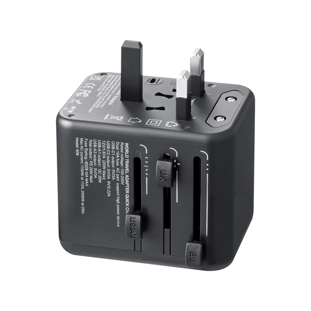 Universal Travel Adapter International 5 In 1 USB AC Wall Charger Power Plug