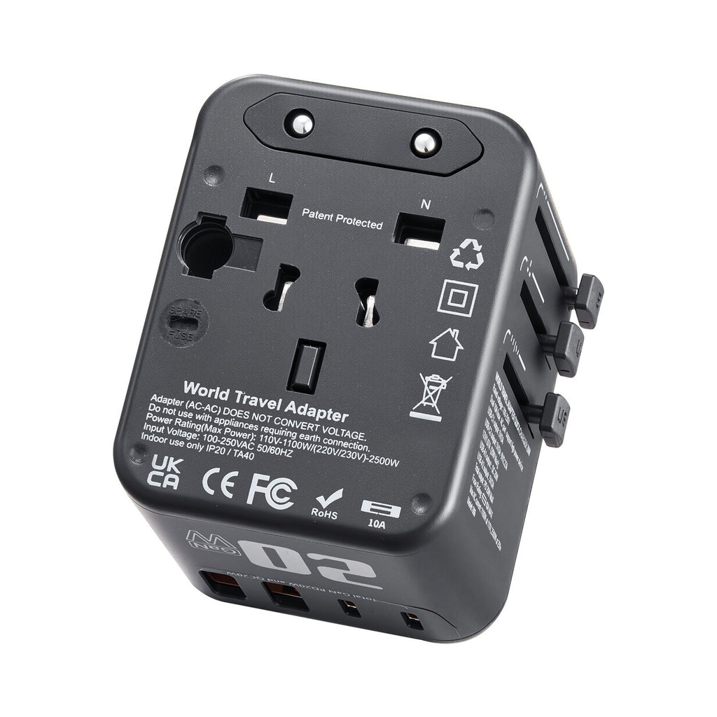 Universal Travel Adapter International 5 In 1 USB AC Wall Charger Power Plug